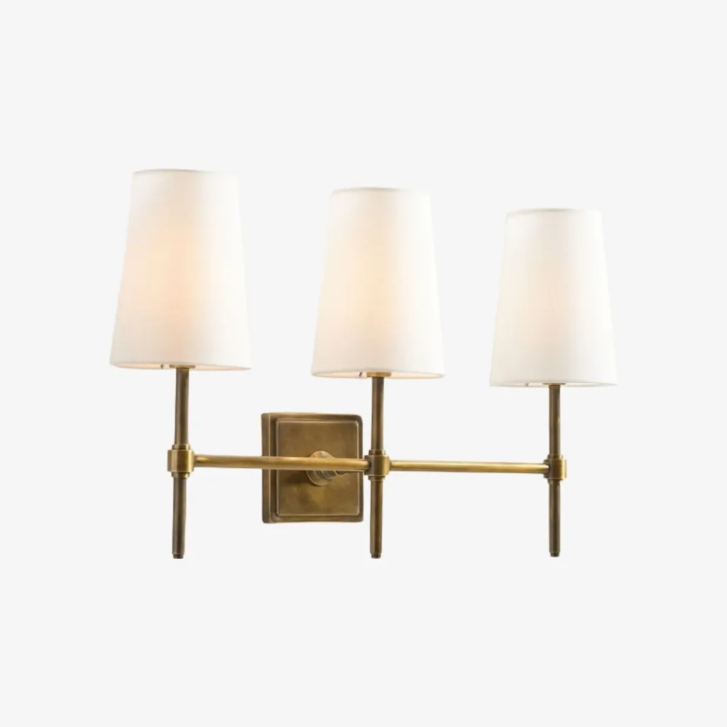 Derlina Stylish Retro Wall Lamp with White Linen Shades – Modern Industrial Design for Any Room T273