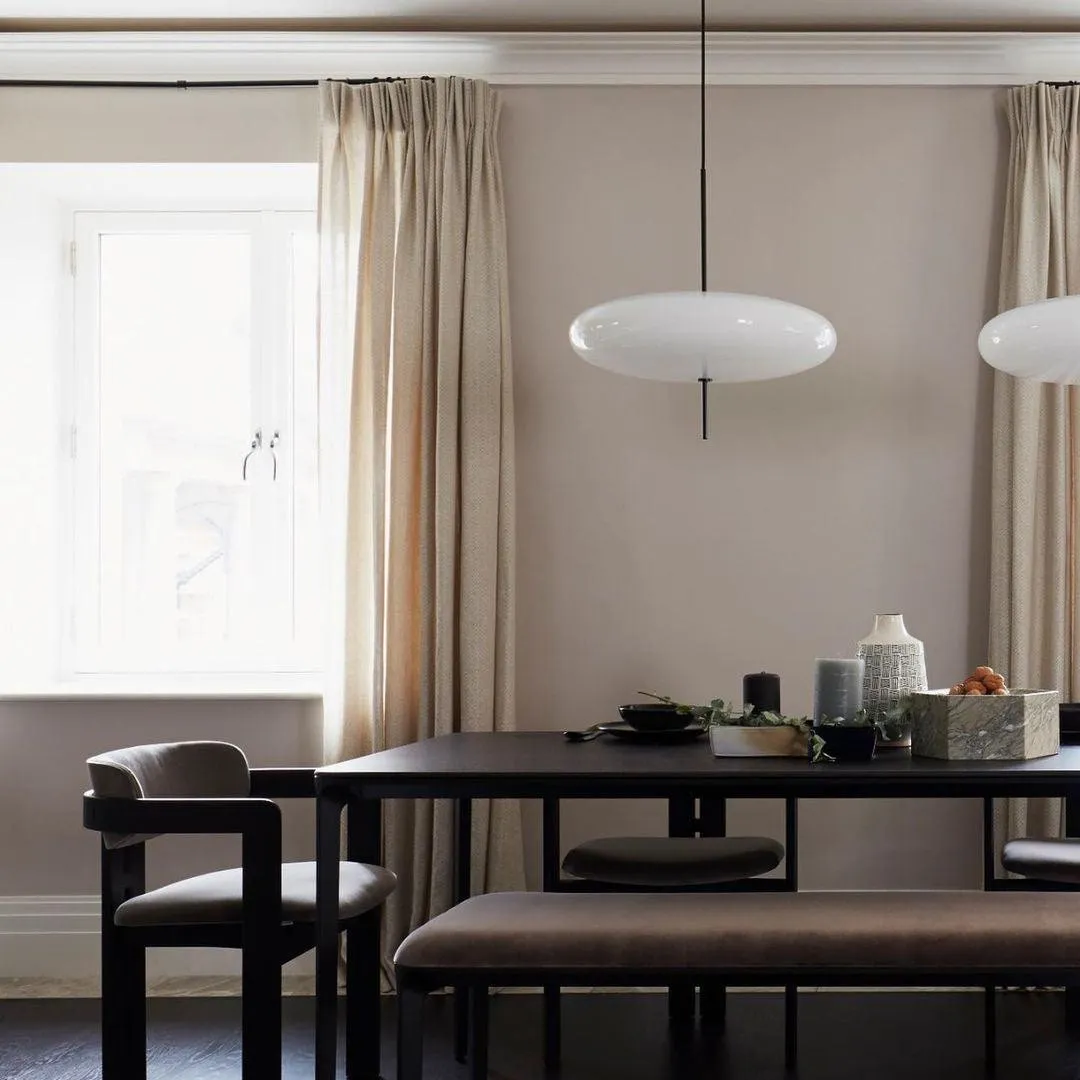 Modern Oval Pendant Light – Metal and Acrylic Pendant Lamp for Living Room
