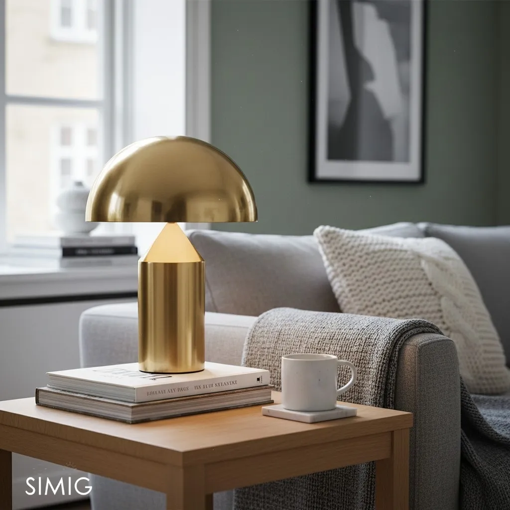 HaloVell Table Lamp Sculptural Dome - Modern Bedroom Lighting