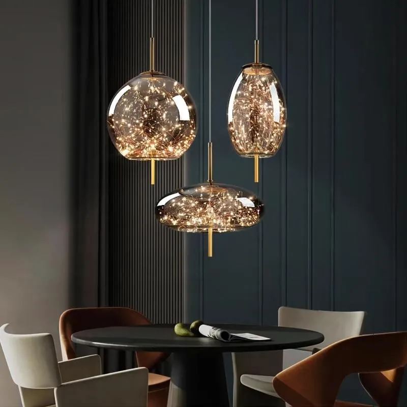 Scandinavian Cylinder Oval Glass Pendant Light M63