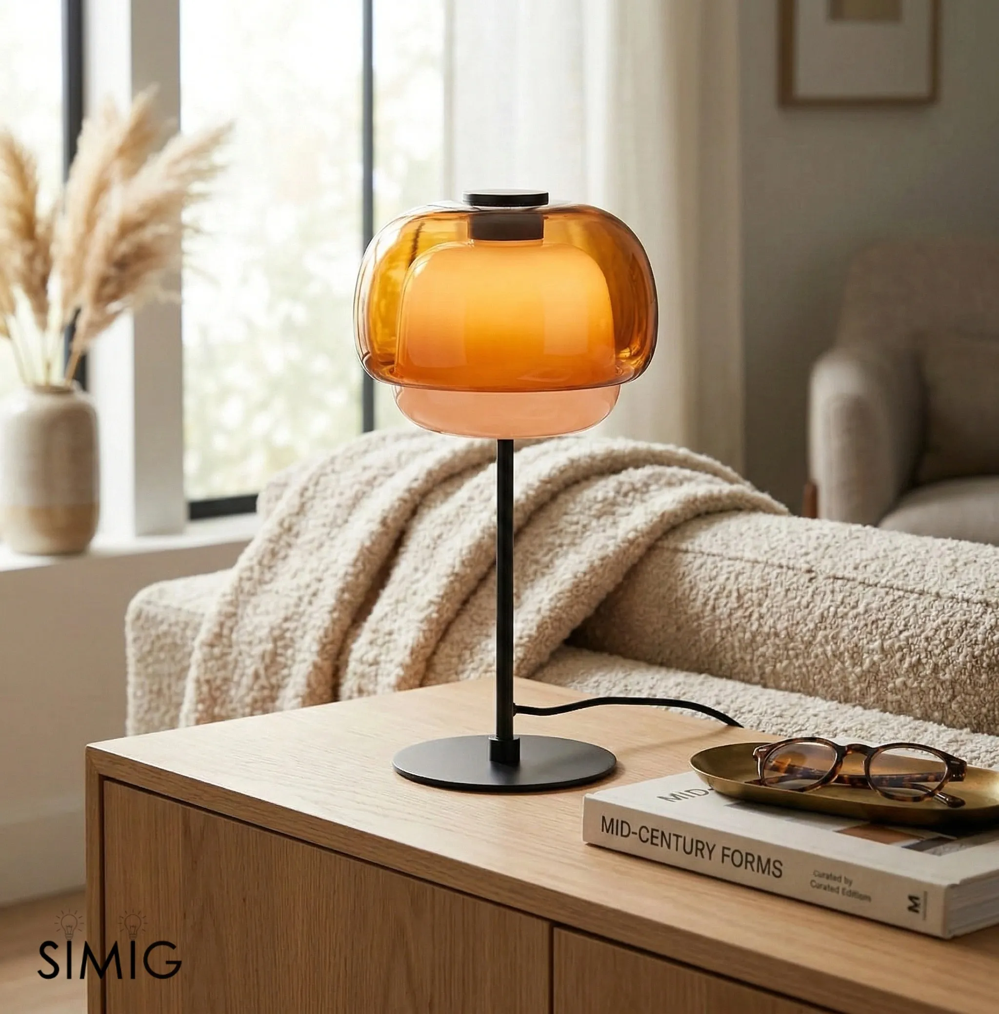 Clinco Stacked Glass Table Lamp ‑ Refined Minimalist Light for Bedroom S249