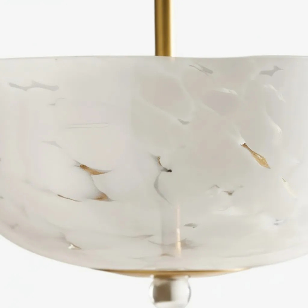 Clea Rounded Glass Flush Mount - Dotted Shade for Bedroom and Hallway Lighting T711