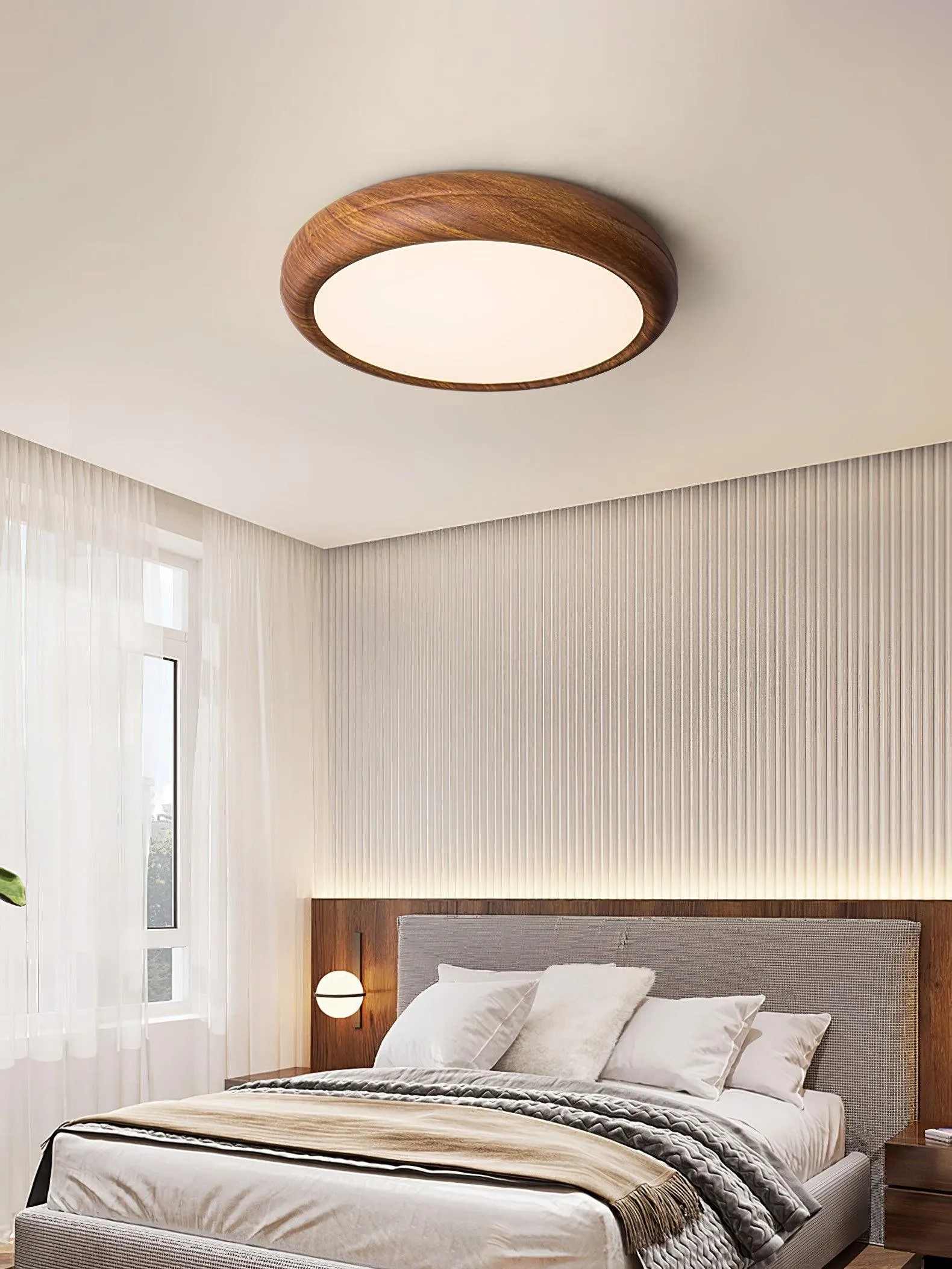 Wood Grain Round Ceiling Lamp M196