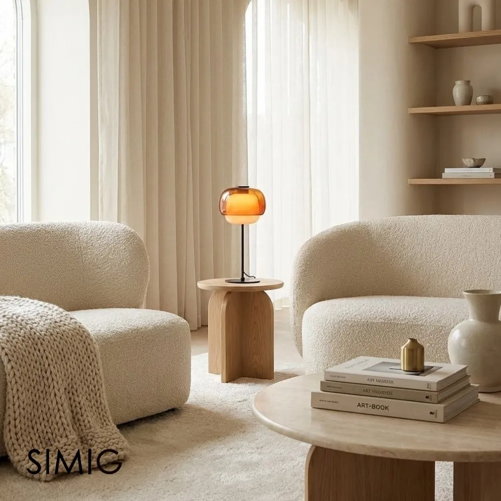 Clinco Stacked Glass Table Lamp ‑ Refined Minimalist Light for Bedroom S249