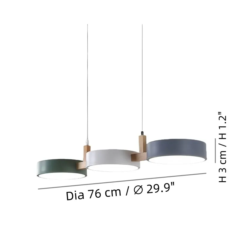 Nordic Modern Simple Macaron 3 Head Pendant Lamp M30