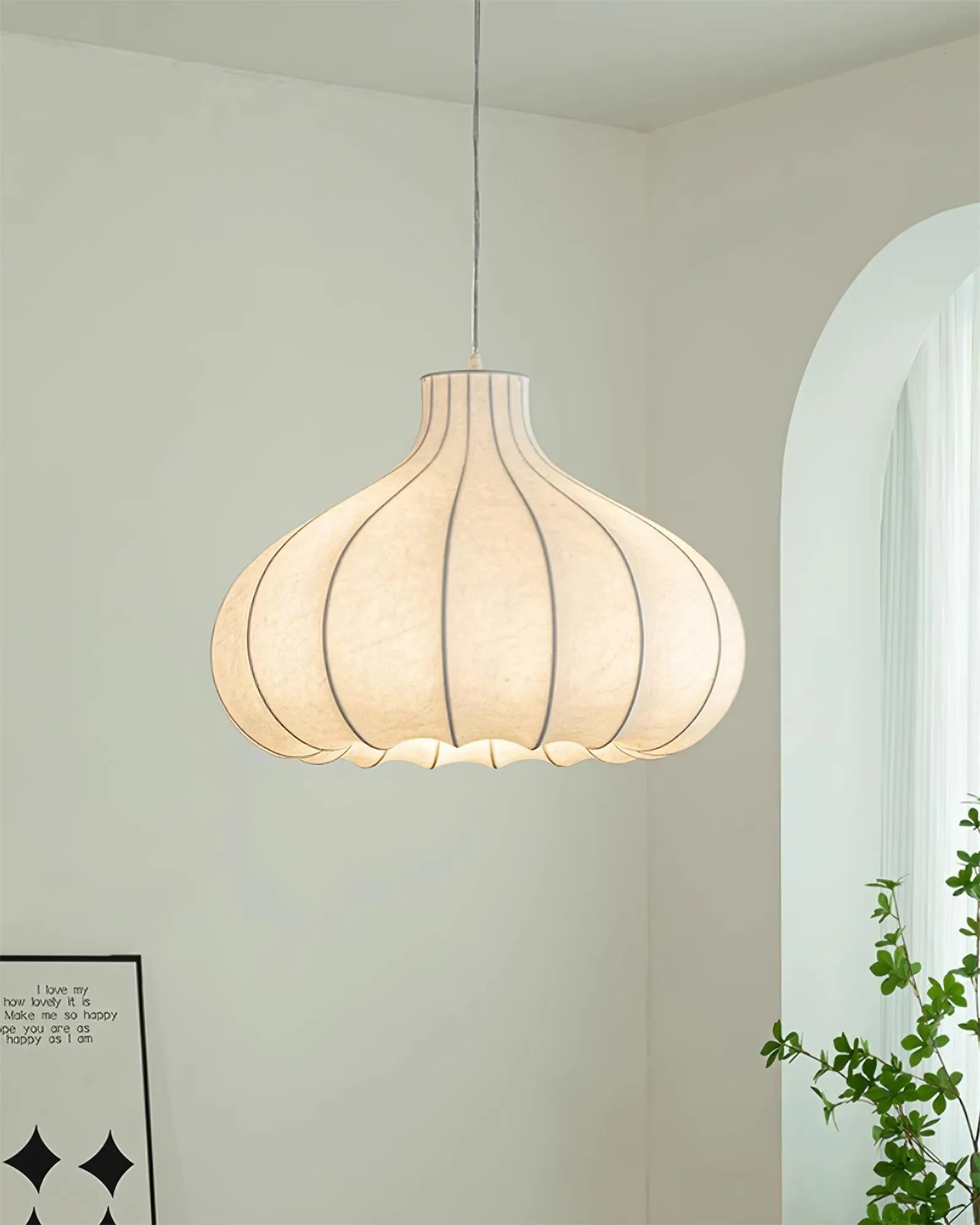 Onion Bubble Silk Pendant Lamp M434