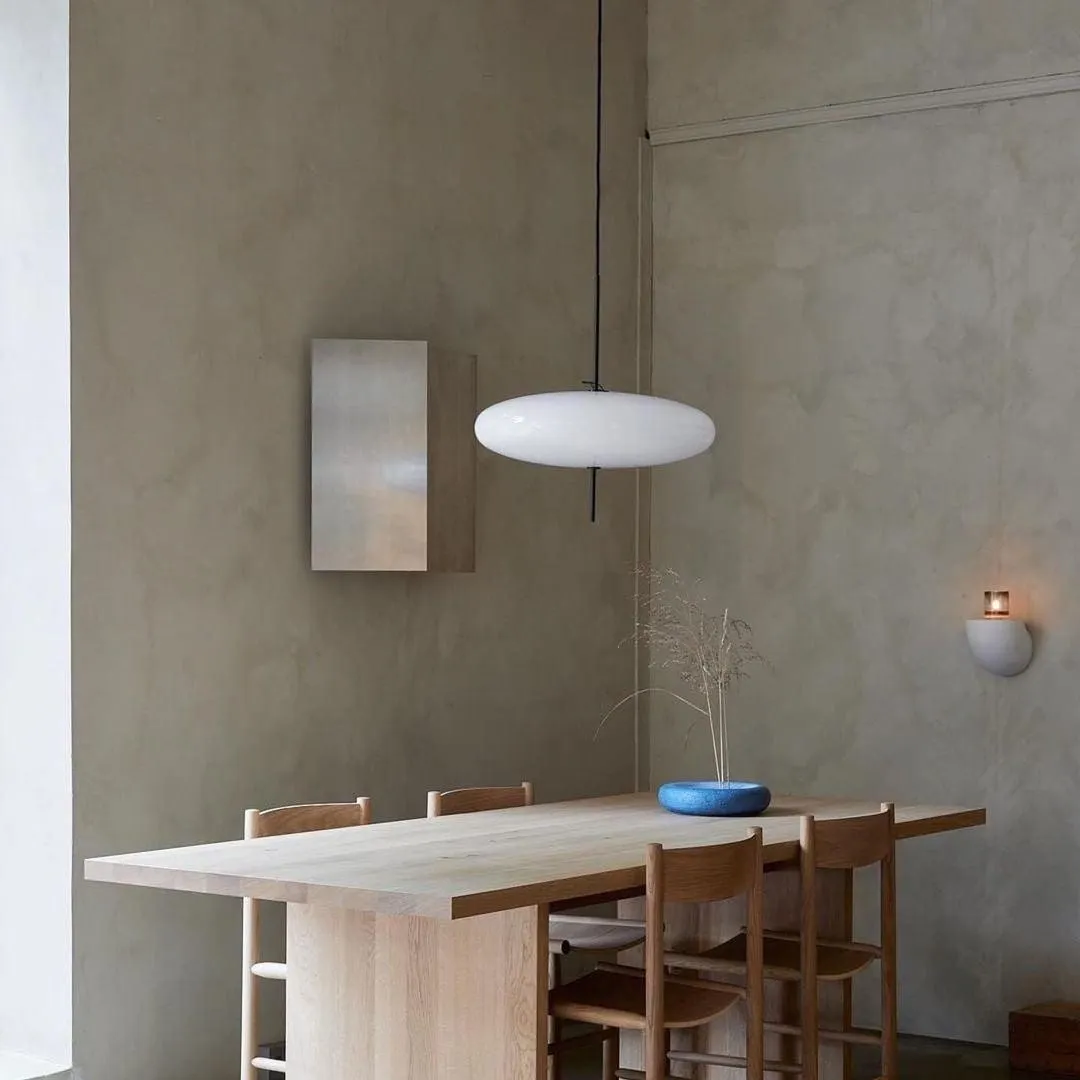 Modern Oval Pendant Light – Metal and Acrylic Pendant Lamp for Living Room