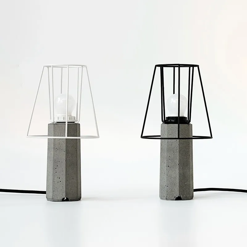 Trapezium Cement Table Lamp