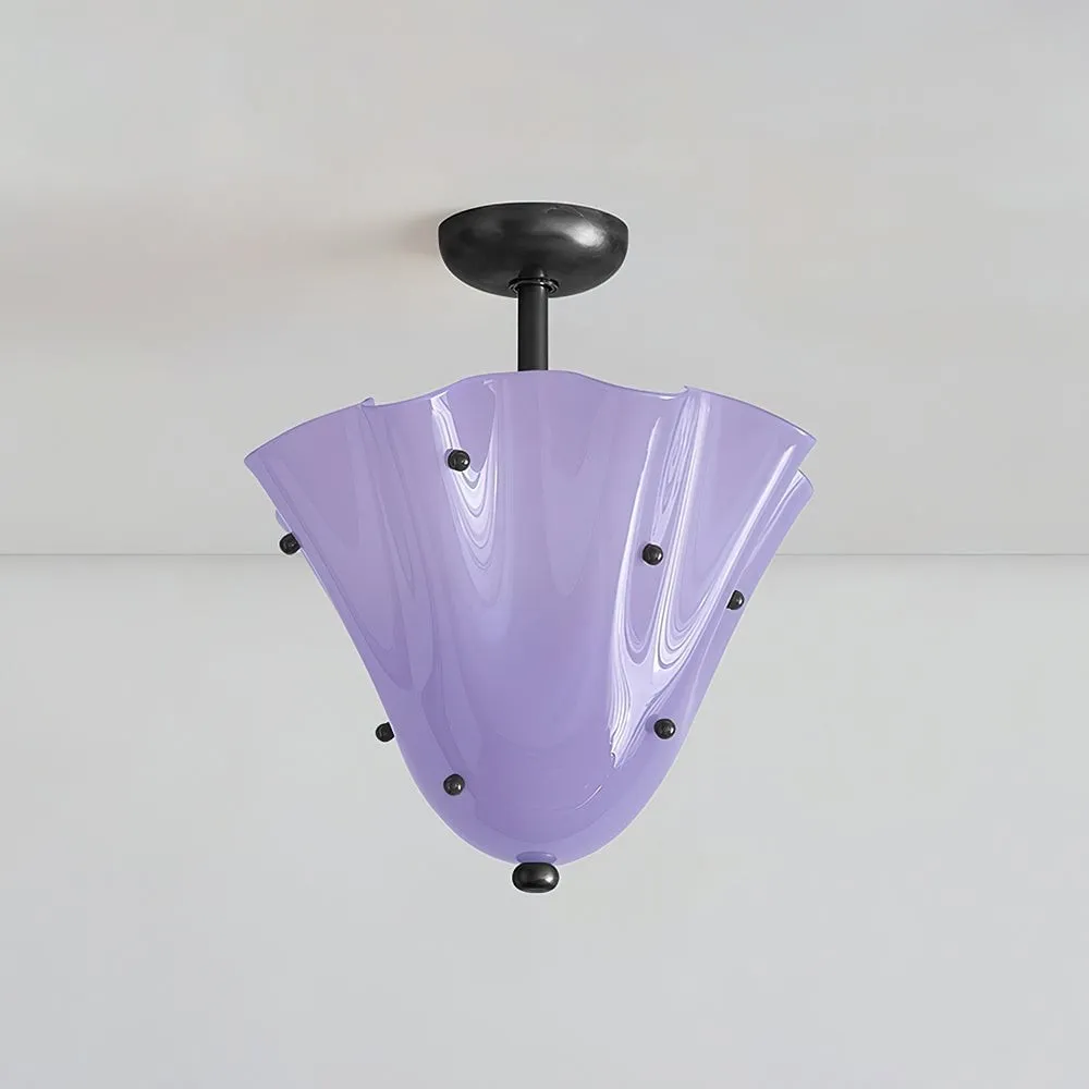 Bellina Petal Fold Glass Ceiling Light - Artistic Fixture for Bedroom T282
