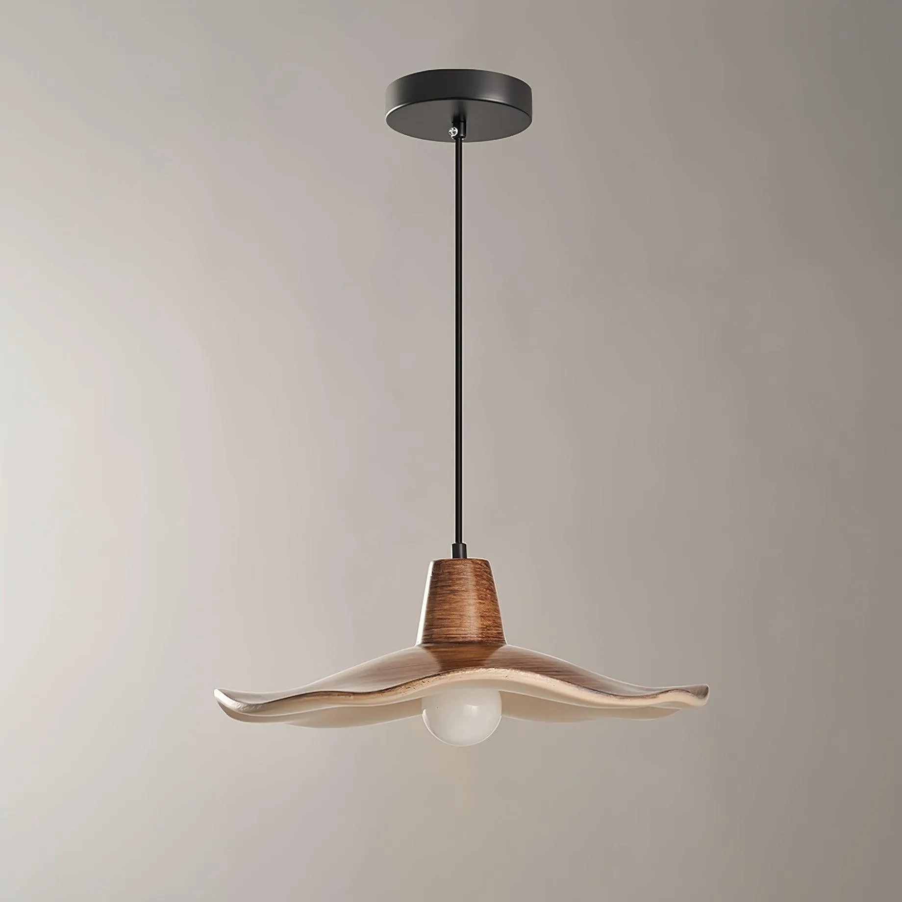 Black Imitation Walnut Wood Grain Kitchen Pendant Lamp M492