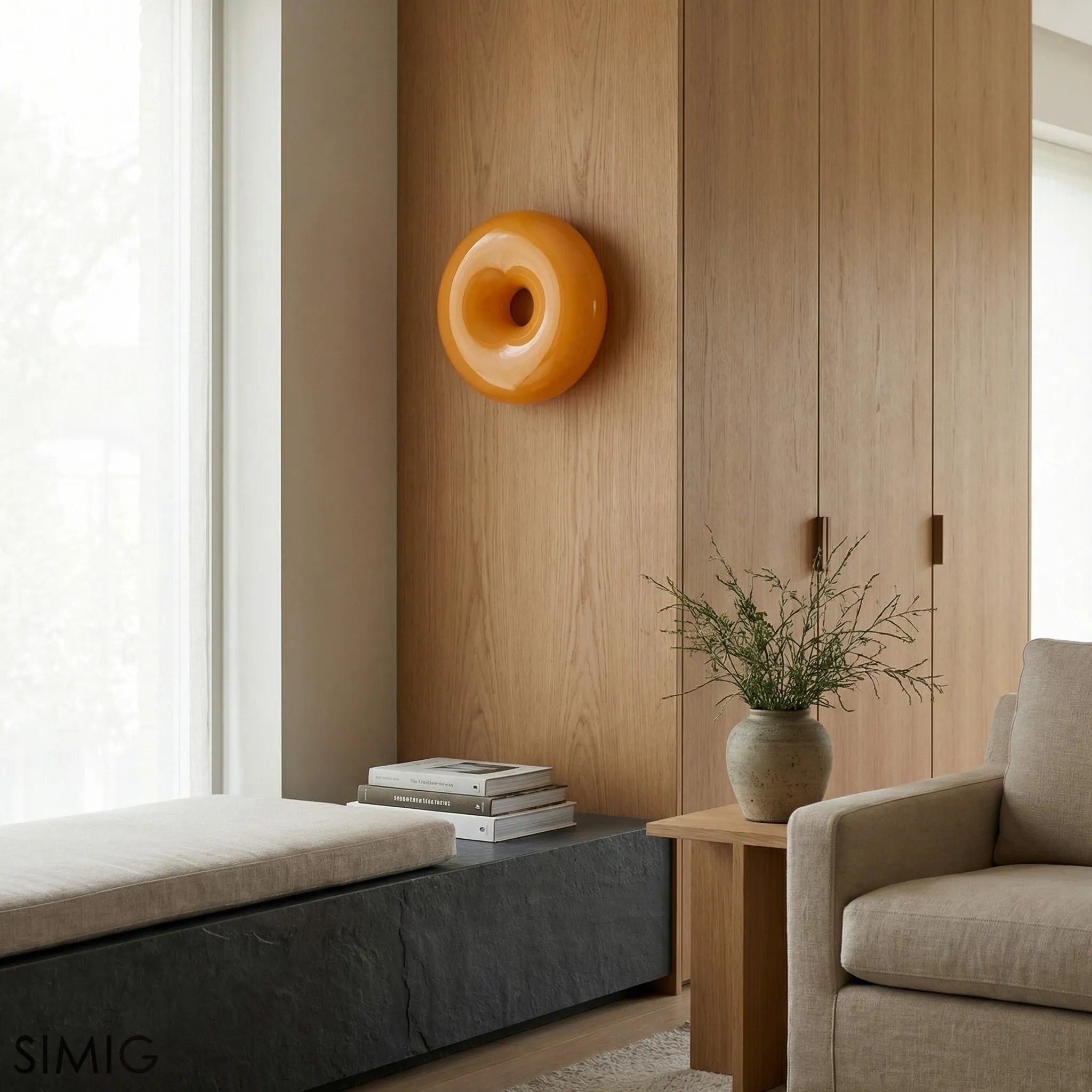 Glass Donut Table Wall Lamp - Bauhaus Style Accent Light Fixture S77