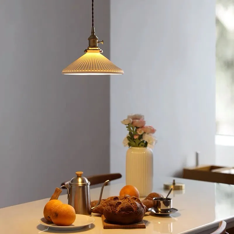 Modern Pleated Ceramic Pendant Light S160