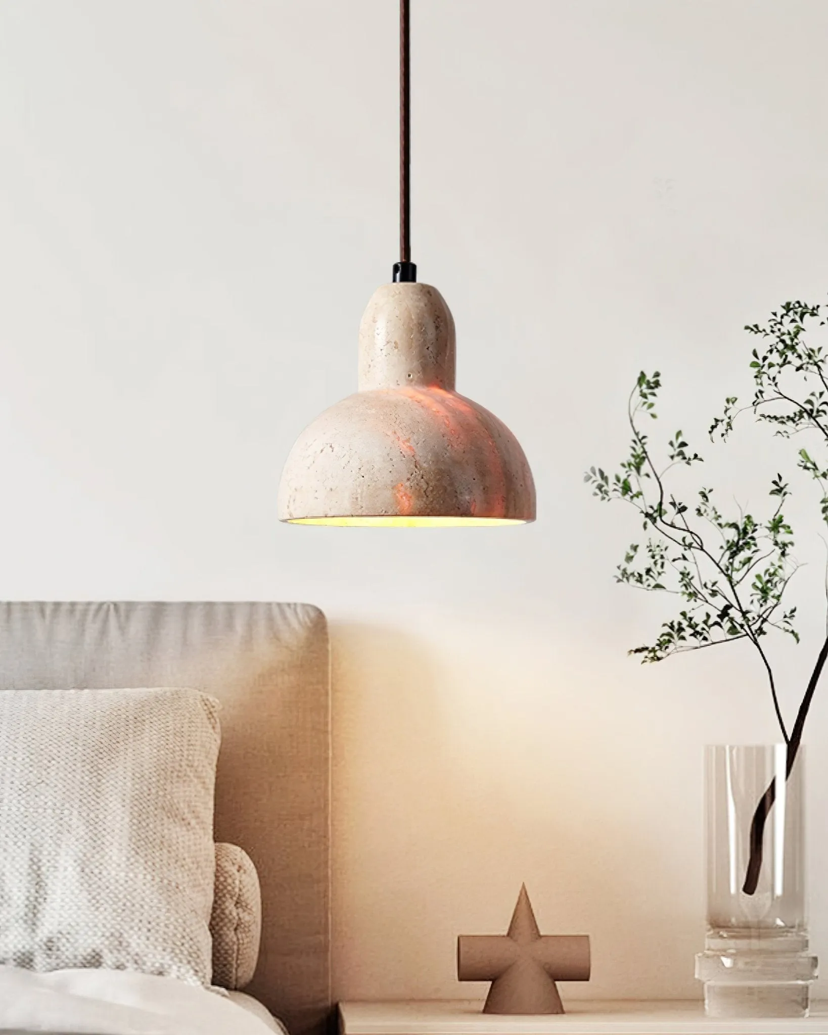 Wabi-Sabi Style Creative Travertine Pendant Light M502