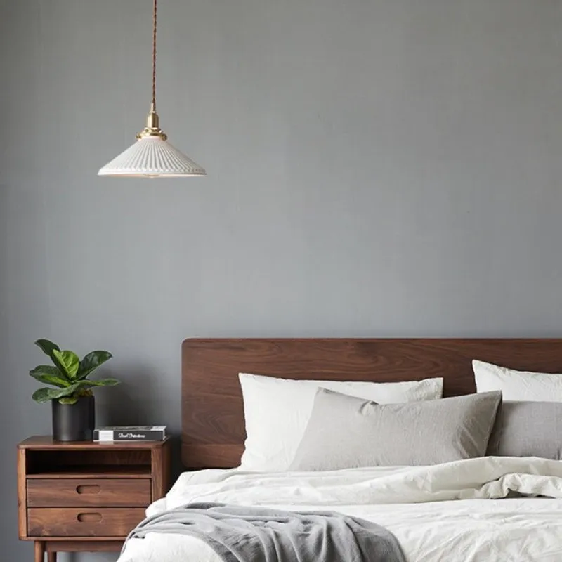Modern Pleated Ceramic Pendant Light S160