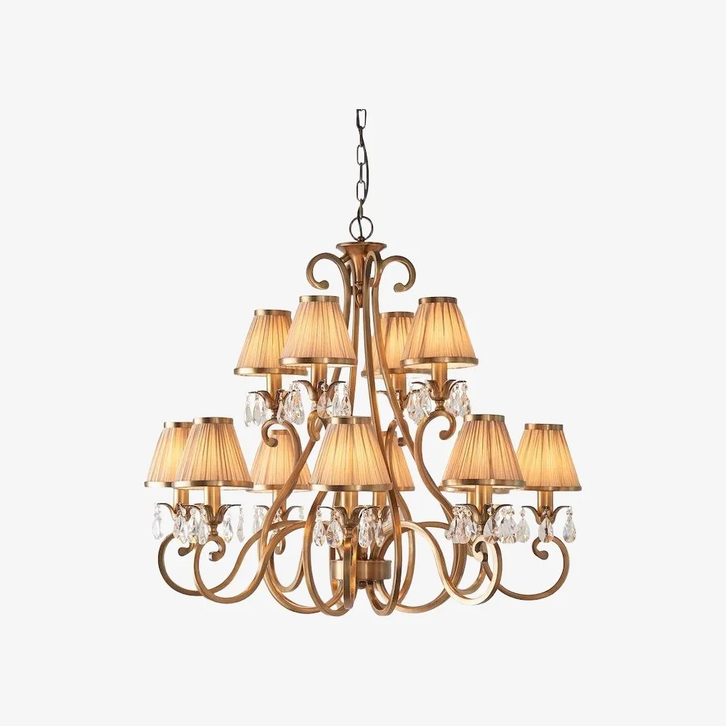 Talonis Multi-light Fabric Chandelier - Elegant Metal Curved Arms for Dining and Living T932