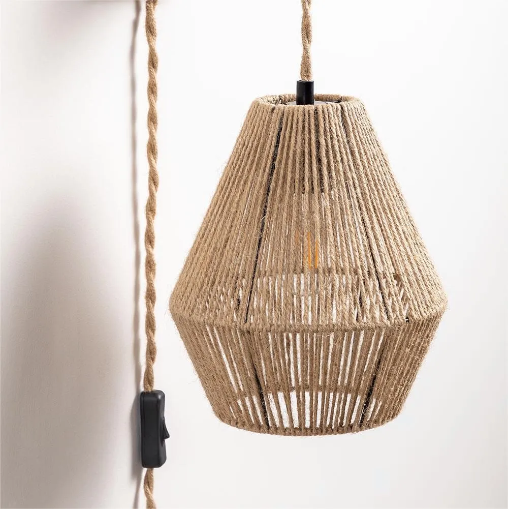 Natural Rope Design Wall Lamp for Bedroom