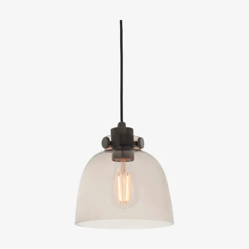 Readium Tinted Glass Pendant Light - Minimalist Dome Shade Adjustable for Kitchen Island and Dining Room T879