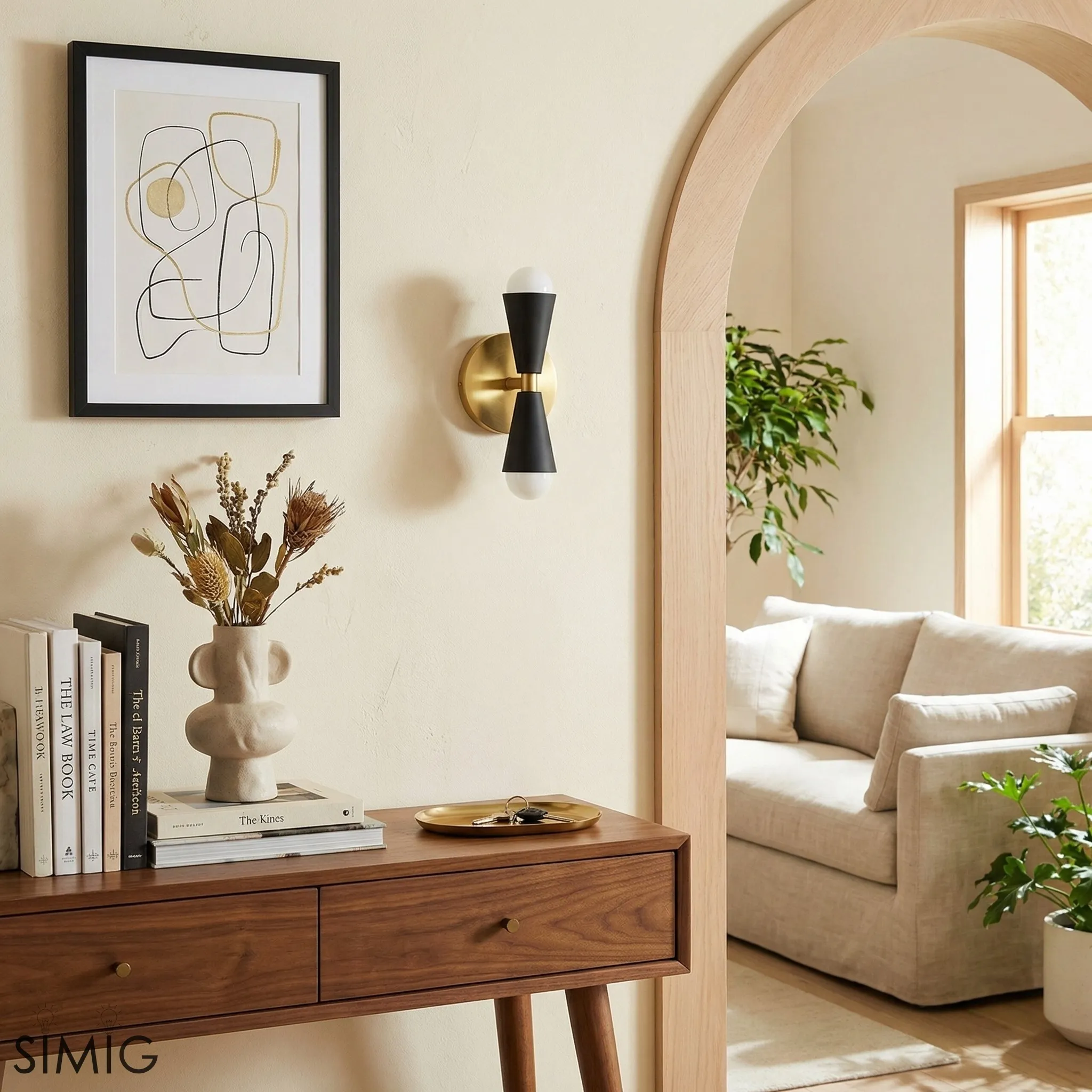 Pyralis  Cone Shade  Double Wall Light - Contemporary Living Room Glow T334