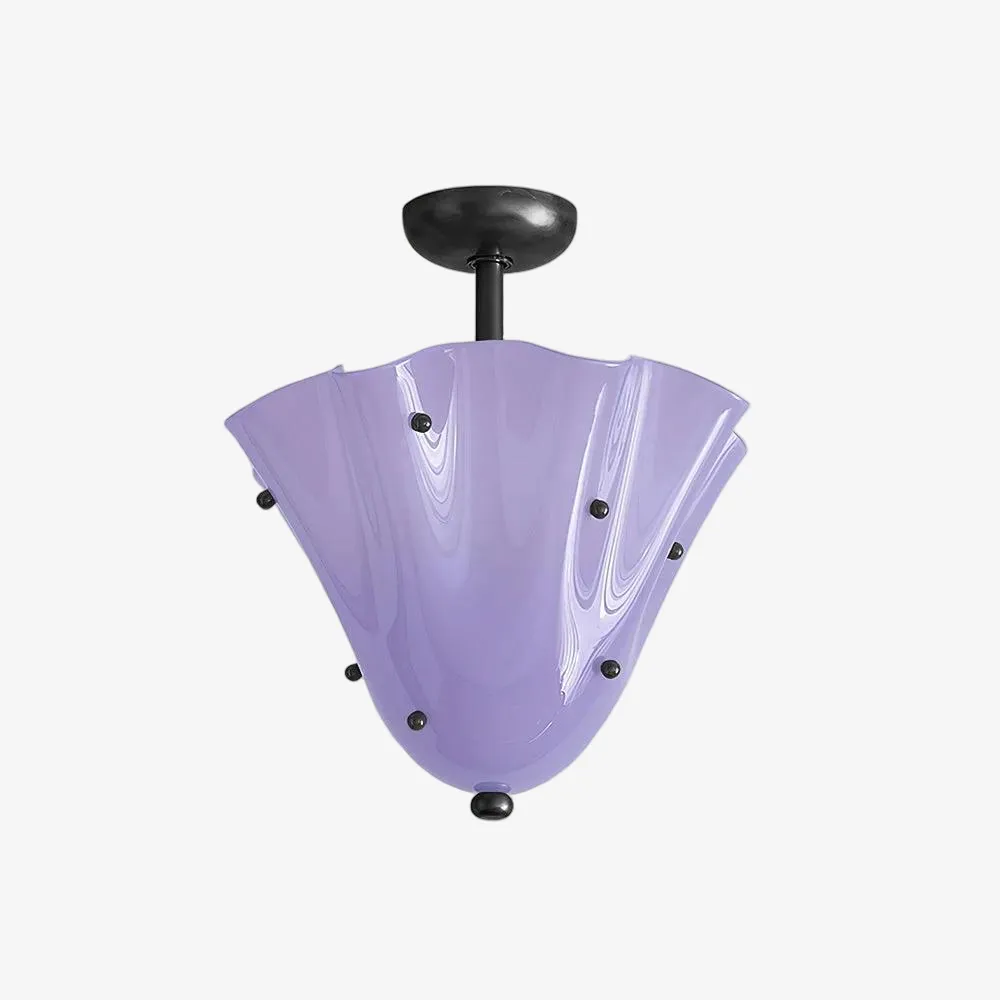 Bellina Petal Fold Glass Ceiling Light - Artistic Fixture for Bedroom T282