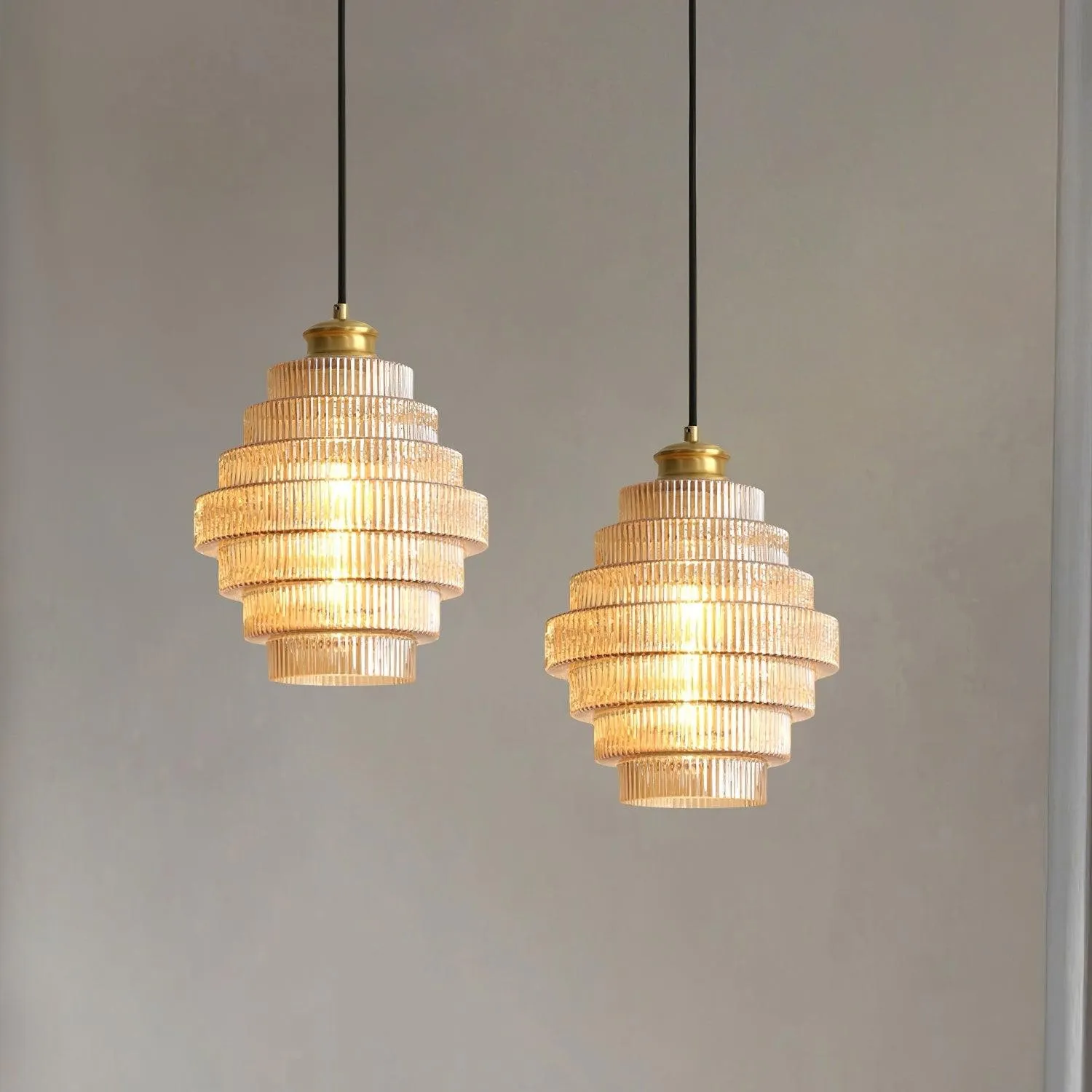 Modern Creative Pleated Design Glass Pendant Lamp M48