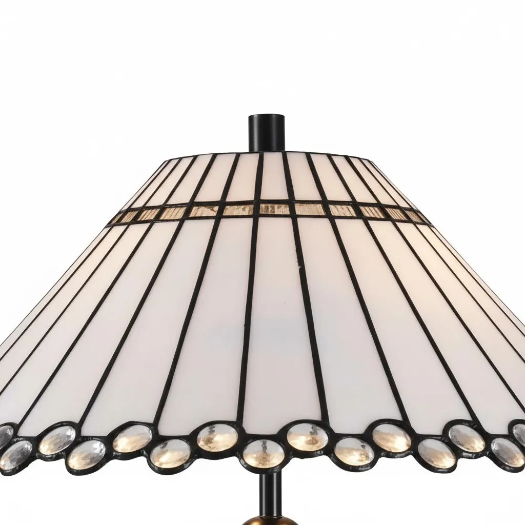 TF Allanton Tapered Table Lamp - Vintage Geometric Glass for Bedside and Study T854