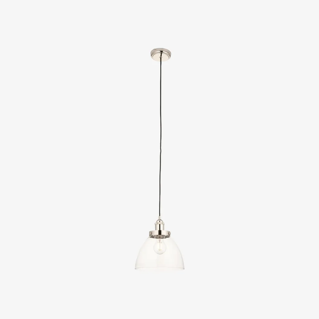 Novera Art Deco Dome Adjustable Height Glass Shade Pendant Light for Living Room T1008