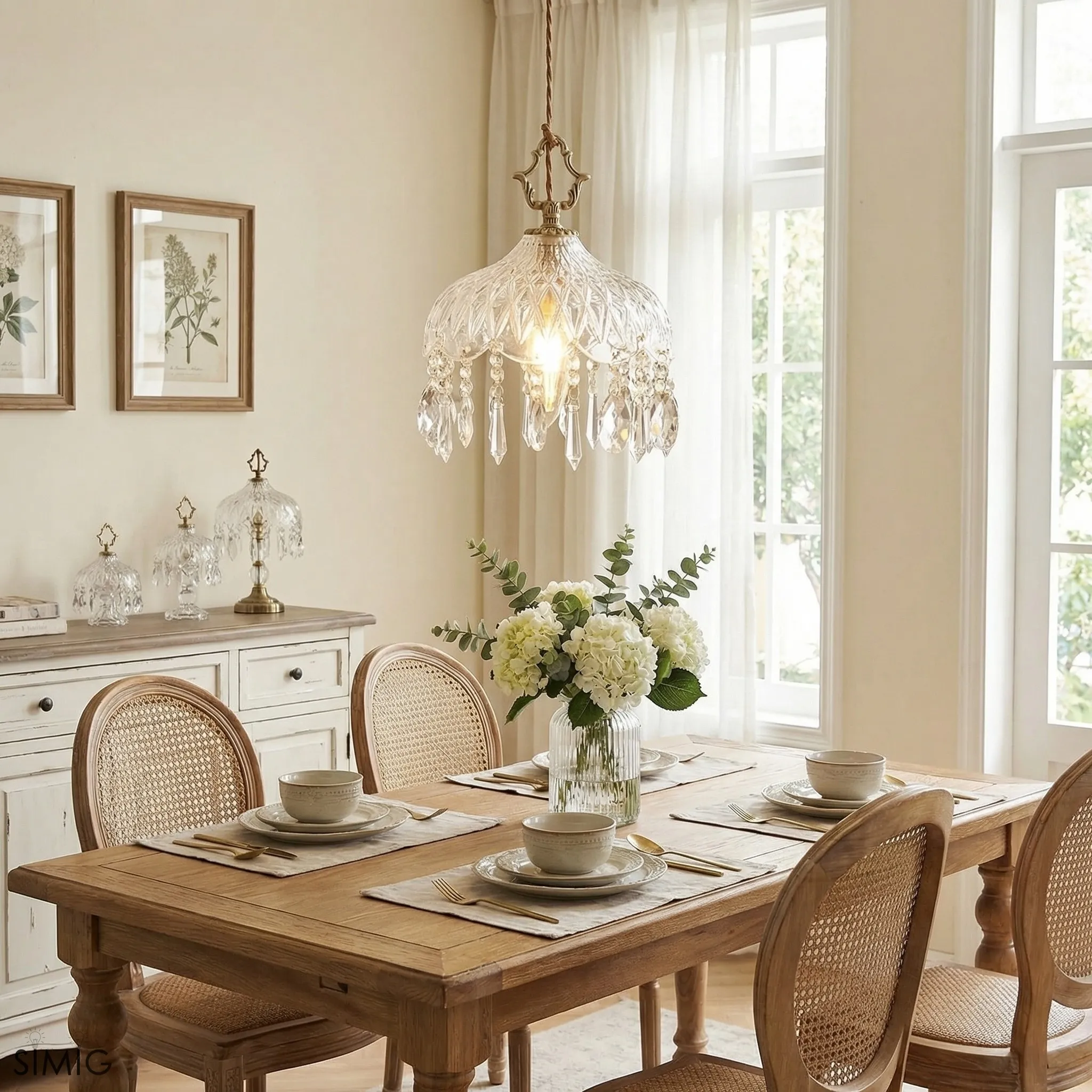 Norivo Crystal Pendant - Refined  Crystal Shade for Dining Areas T1102