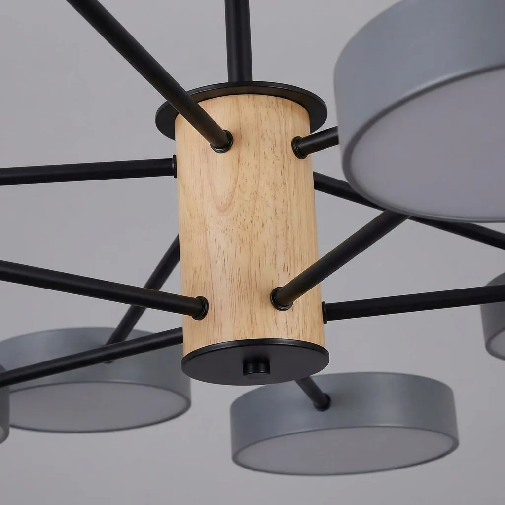 Modern Branch Design Chandelier - Wooden Sputnik LED Light for Dining Room S387