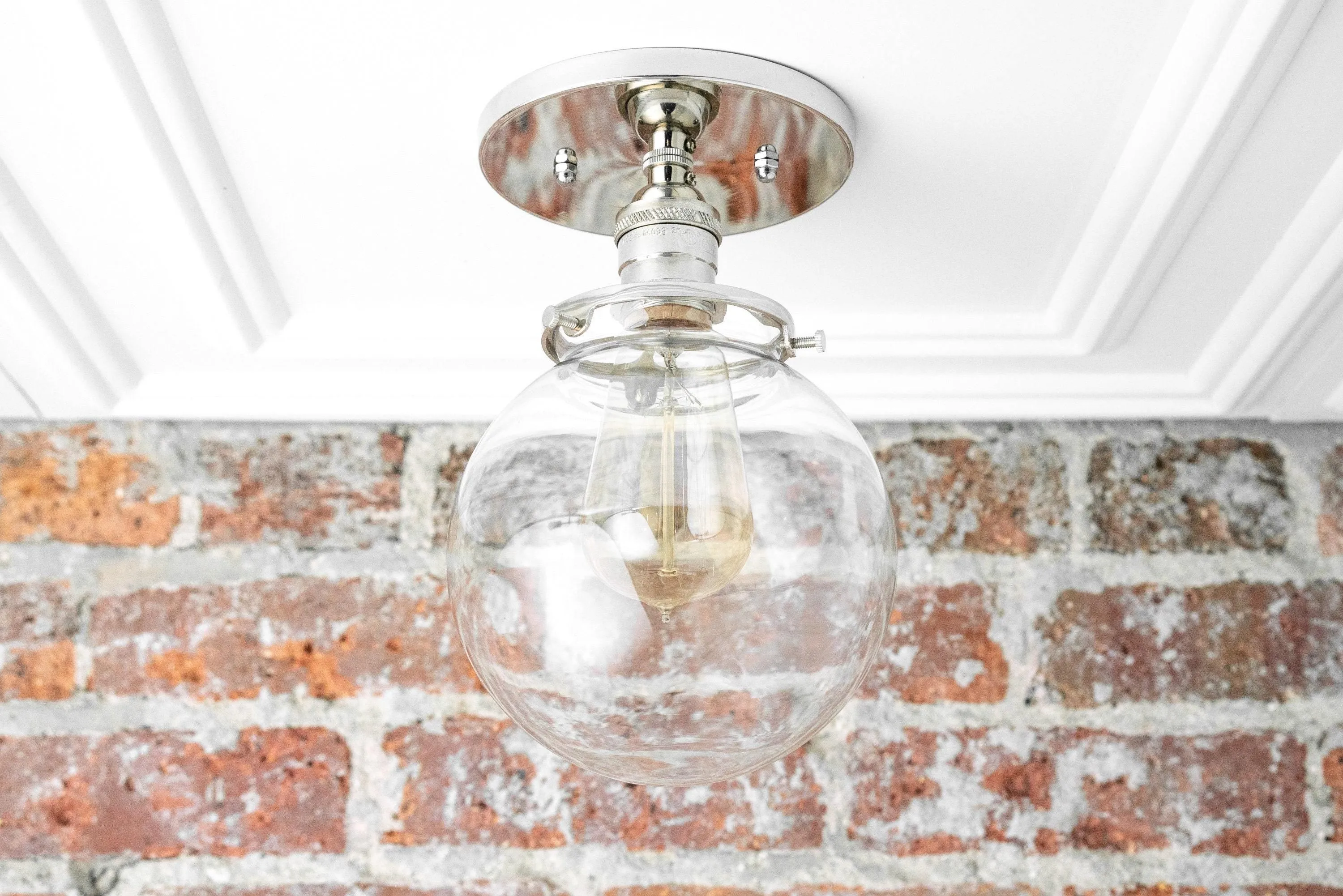 Glorica Glass Retro Globe Ceiling Light - Vintage Industrial Home Lighting T369