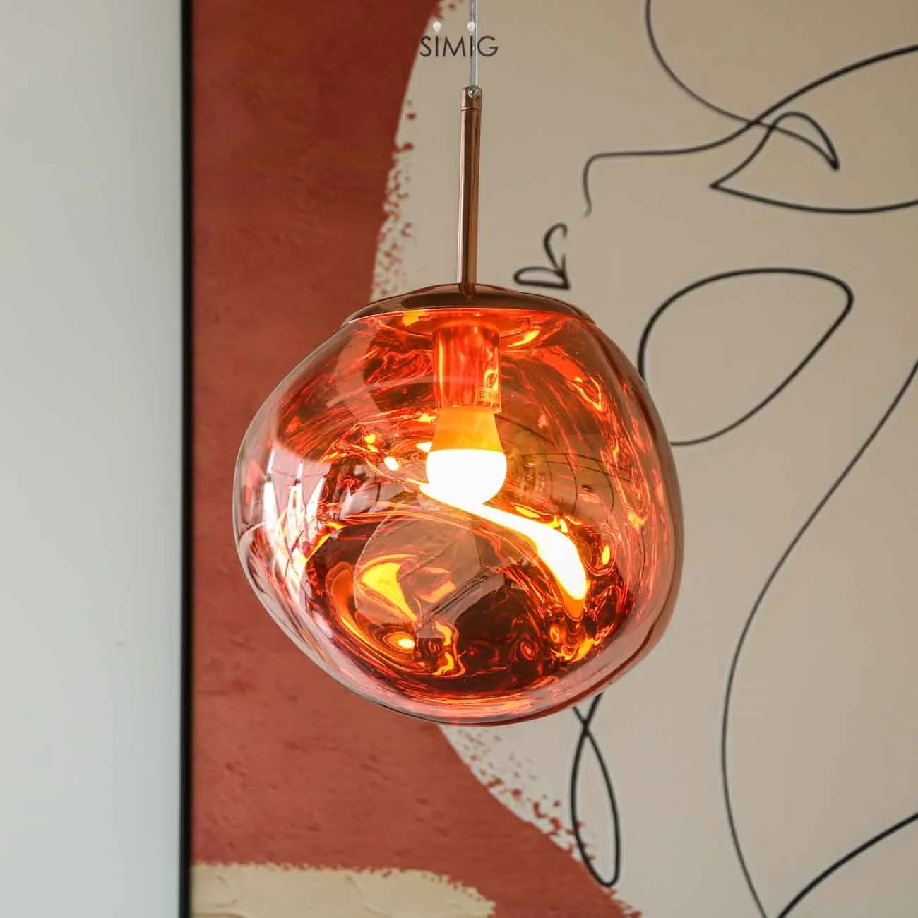 Dynamic Surface Pendant Light For Living Room S208