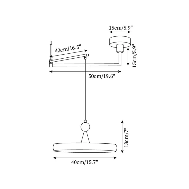 UFO Swing Arm Pendant Light P037