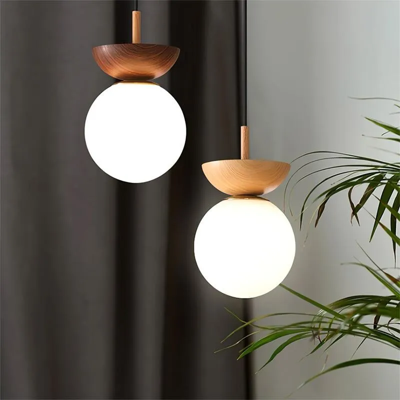 Nordic Semi Wooden Pendant Light S63