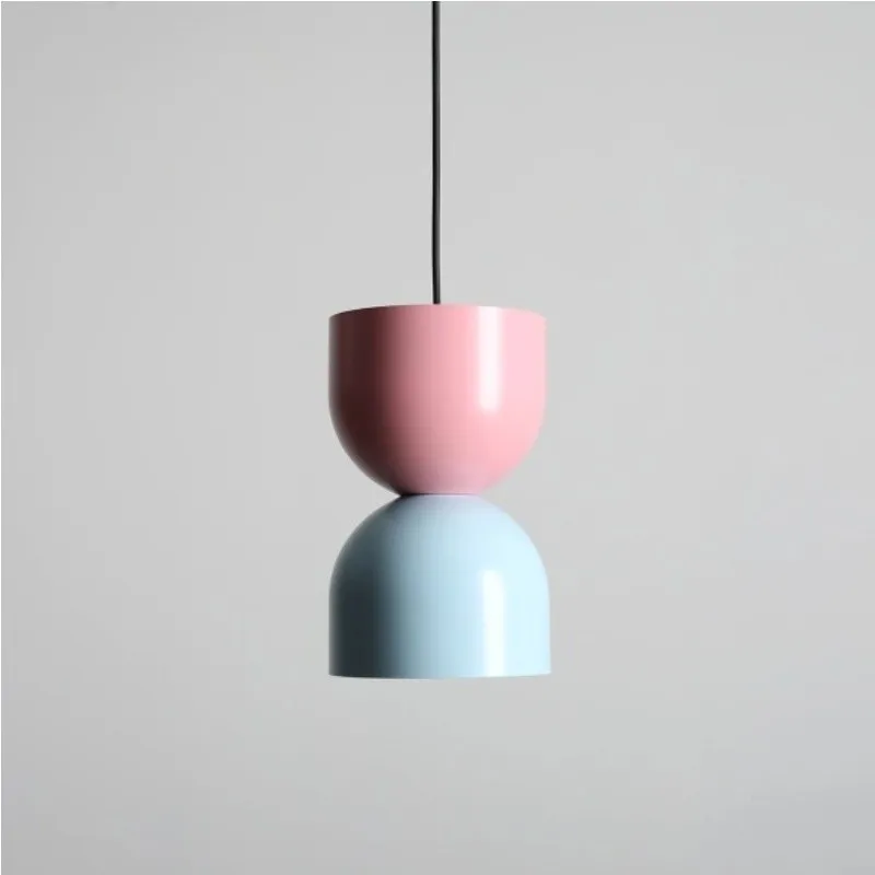 Pastel Dual‑Tone Pendant Light With Layered Metal Shade S228