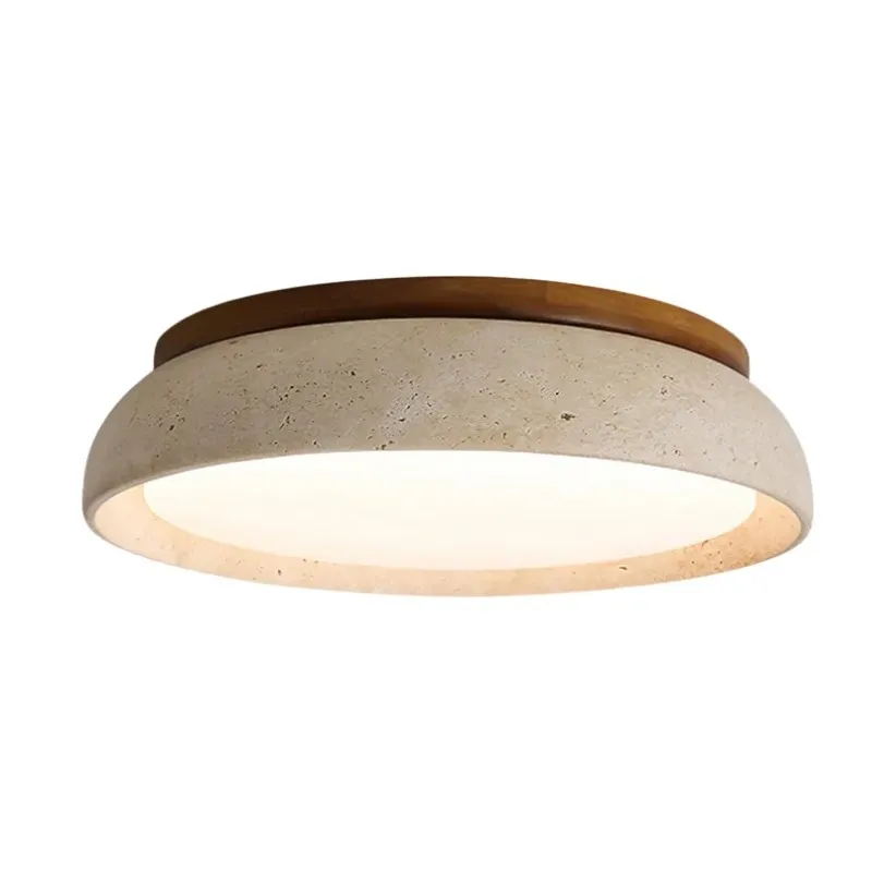 Wabi Sabi Travertine Round Ceiling Lamp - Light for Living Room S290