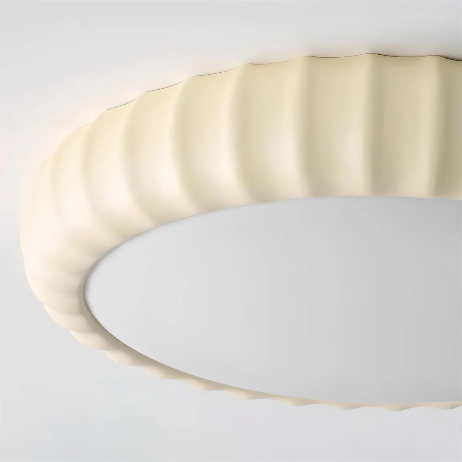 Simple Cream Style Wave Round Ceiling Light M145