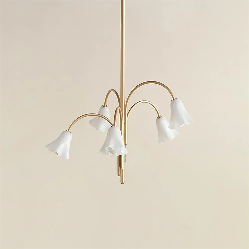 Bellina Lily Glass Flower Chandelier - Romantic Lighting for Interior T280