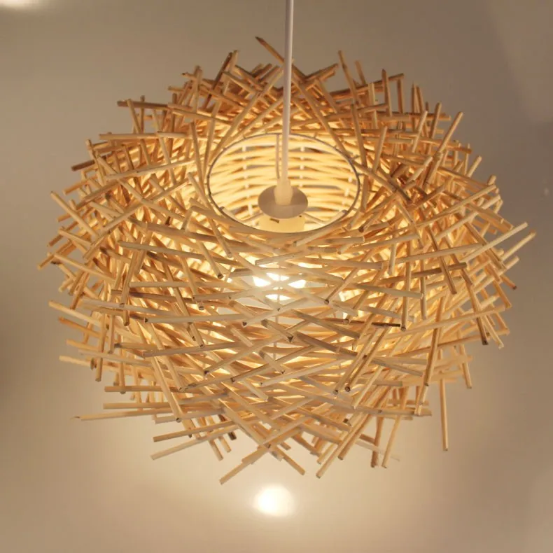 Simple Bird's Nest Creative Rattan Pendant Light