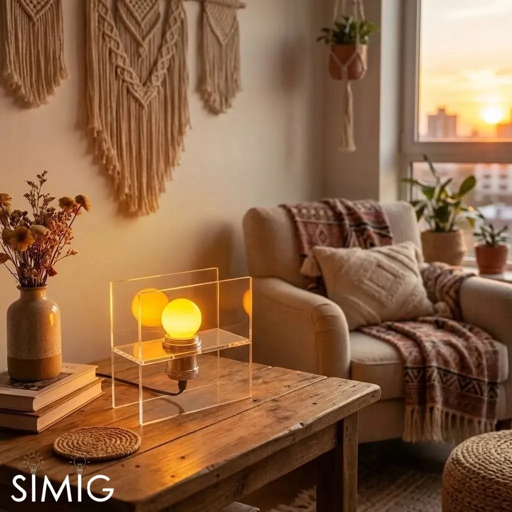 Afterglow Sunset Ocean Horizon Table Lamp - Modern Acrylic for Bedroom and Living Room S258