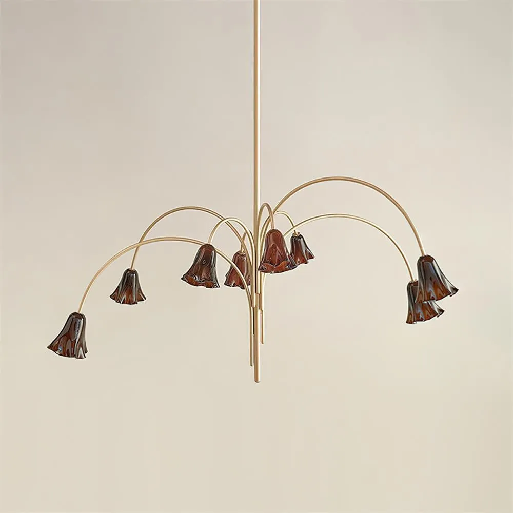 Bellina Lily Glass Flower Chandelier - Romantic Lighting for Interior T280
