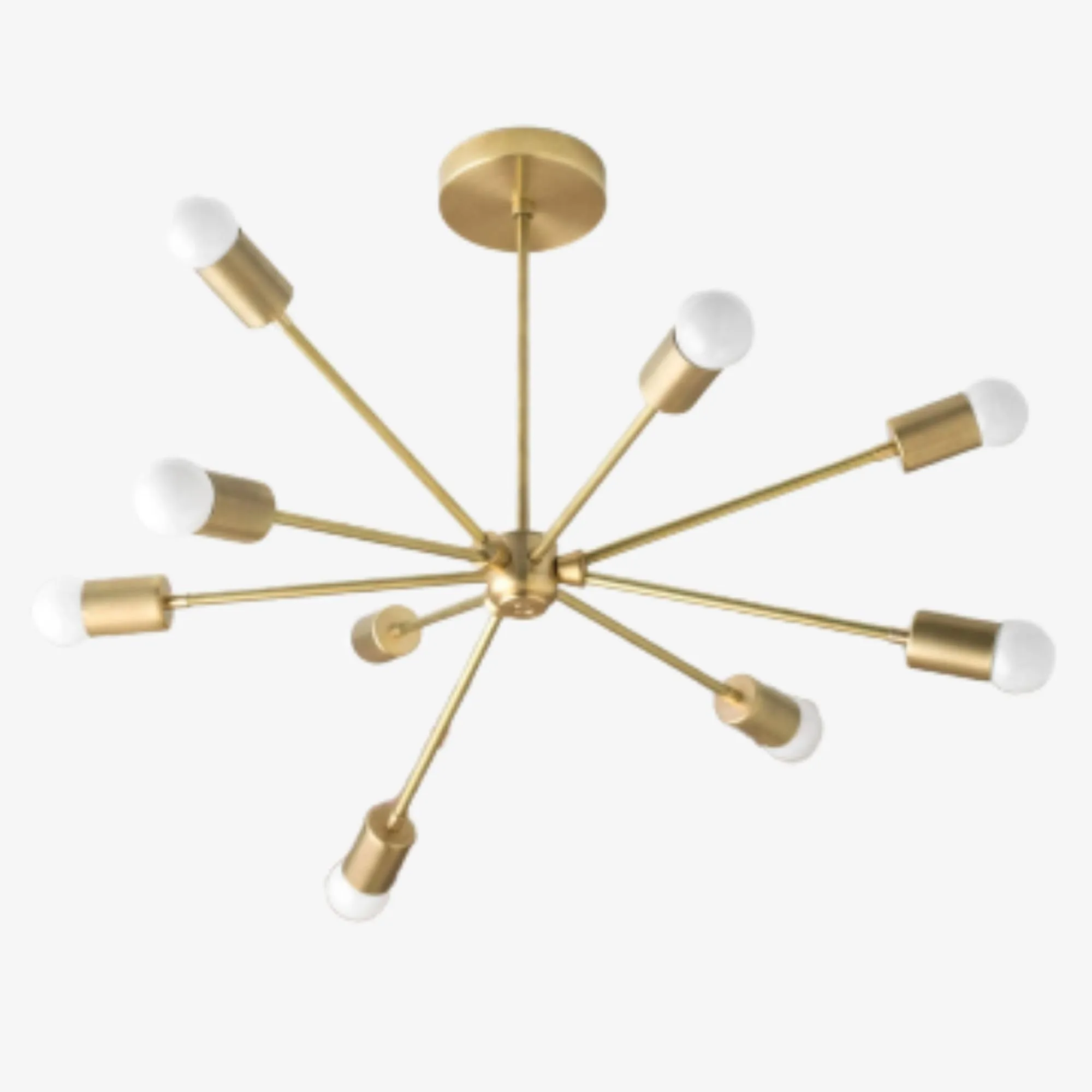 Mobilux Line Mid Century Sputnik Chandelier - Modern Brass Ceiling Light T317
