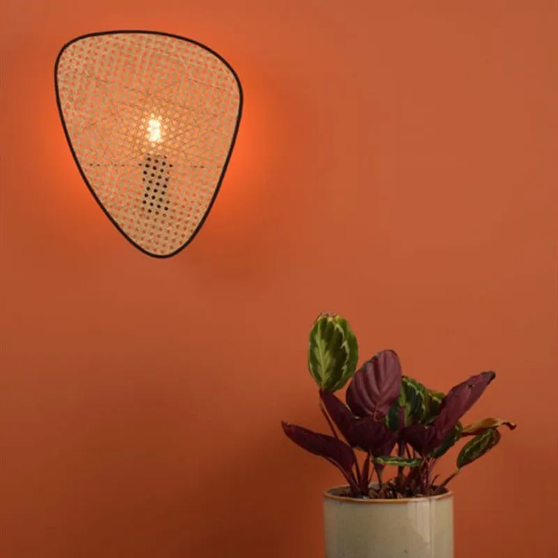 Rustic Wall Light – Rattan Design for Living Room