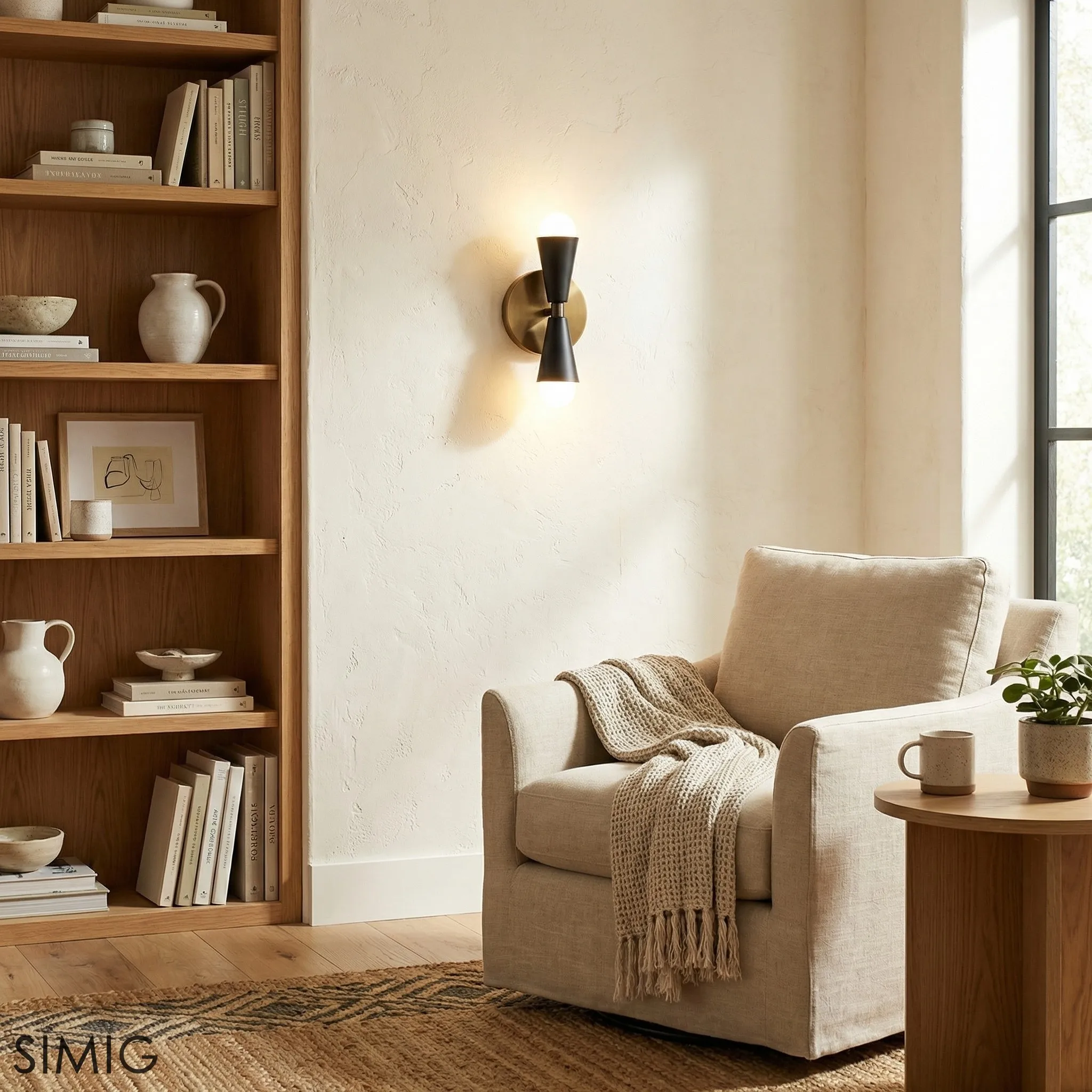 Pyralis  Cone Shade  Double Wall Light - Contemporary Living Room Glow T334