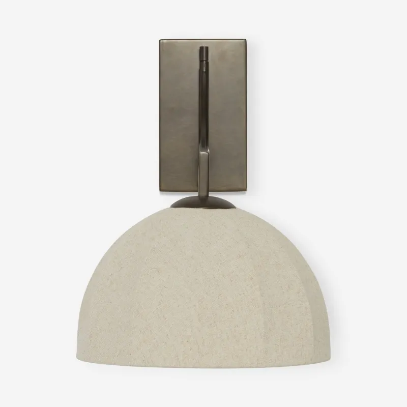 Lumarys Swing-Arm Sconce - Sculptural Linen Shade Wall Lamp in Organic Style for Living or Bedroom T695