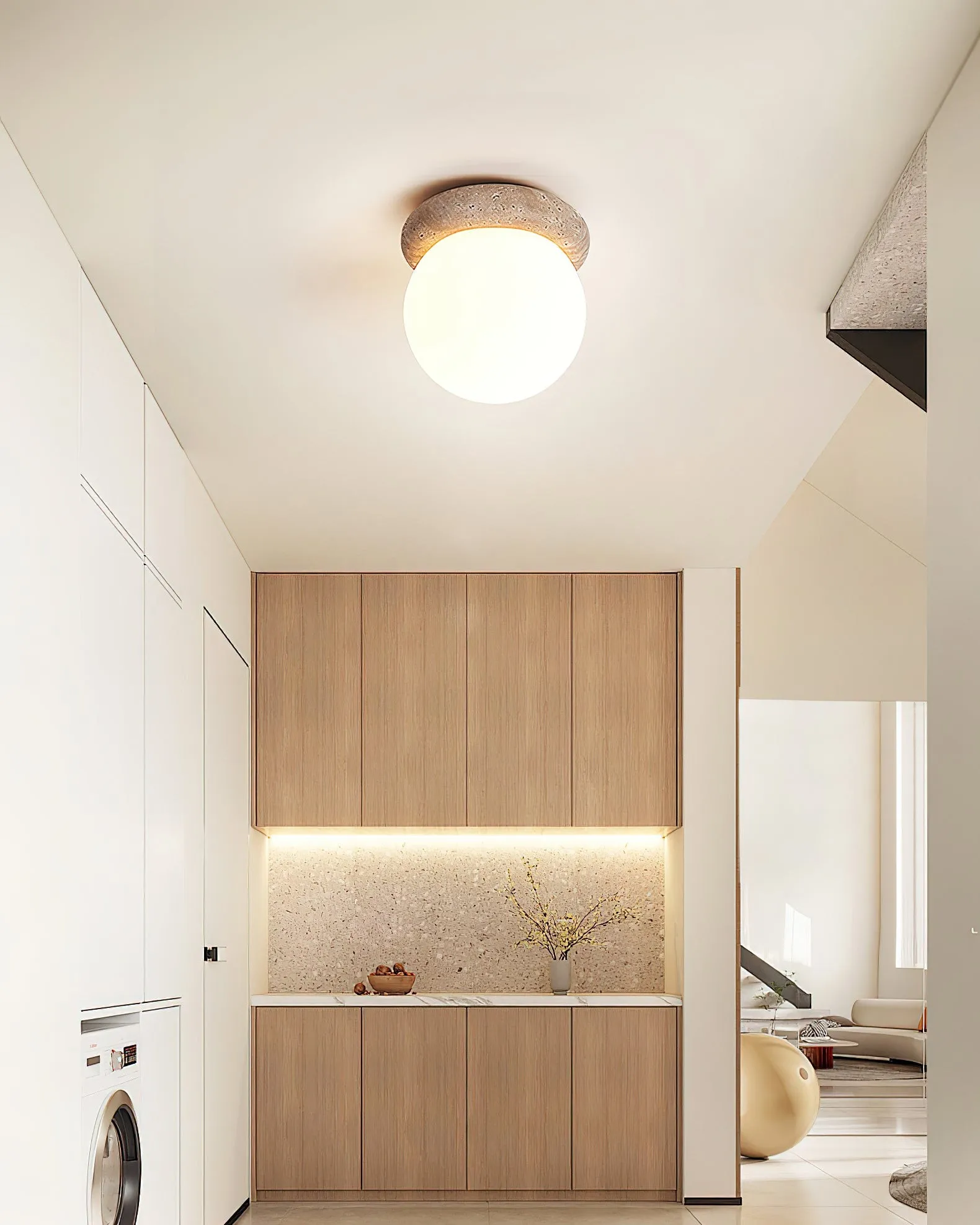 Marble Travertine Asteroid Ceiling Lamp M479