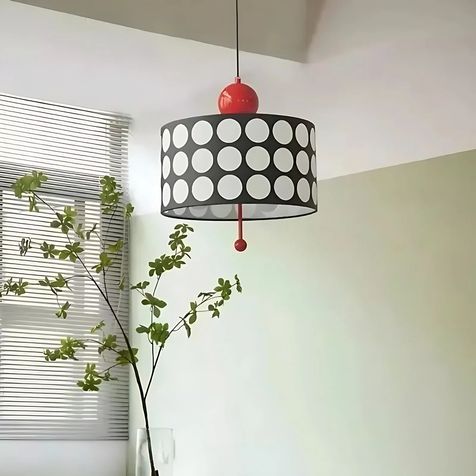 Polka Dot Lattice Pendant Lamp - French Vintage Light for Dining M165