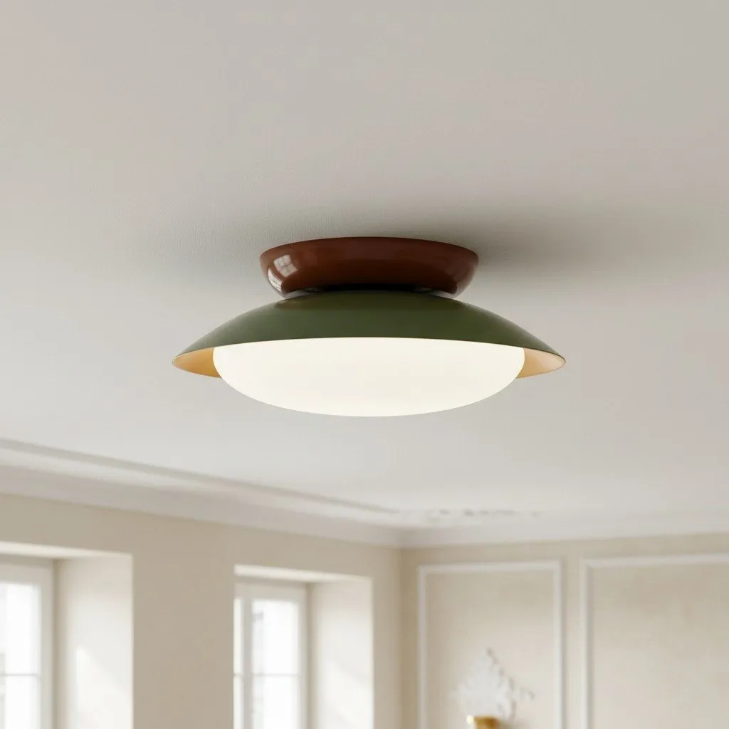 Heliora Dome Ceiling Light - Modern Metal and PE for Bedroom T537