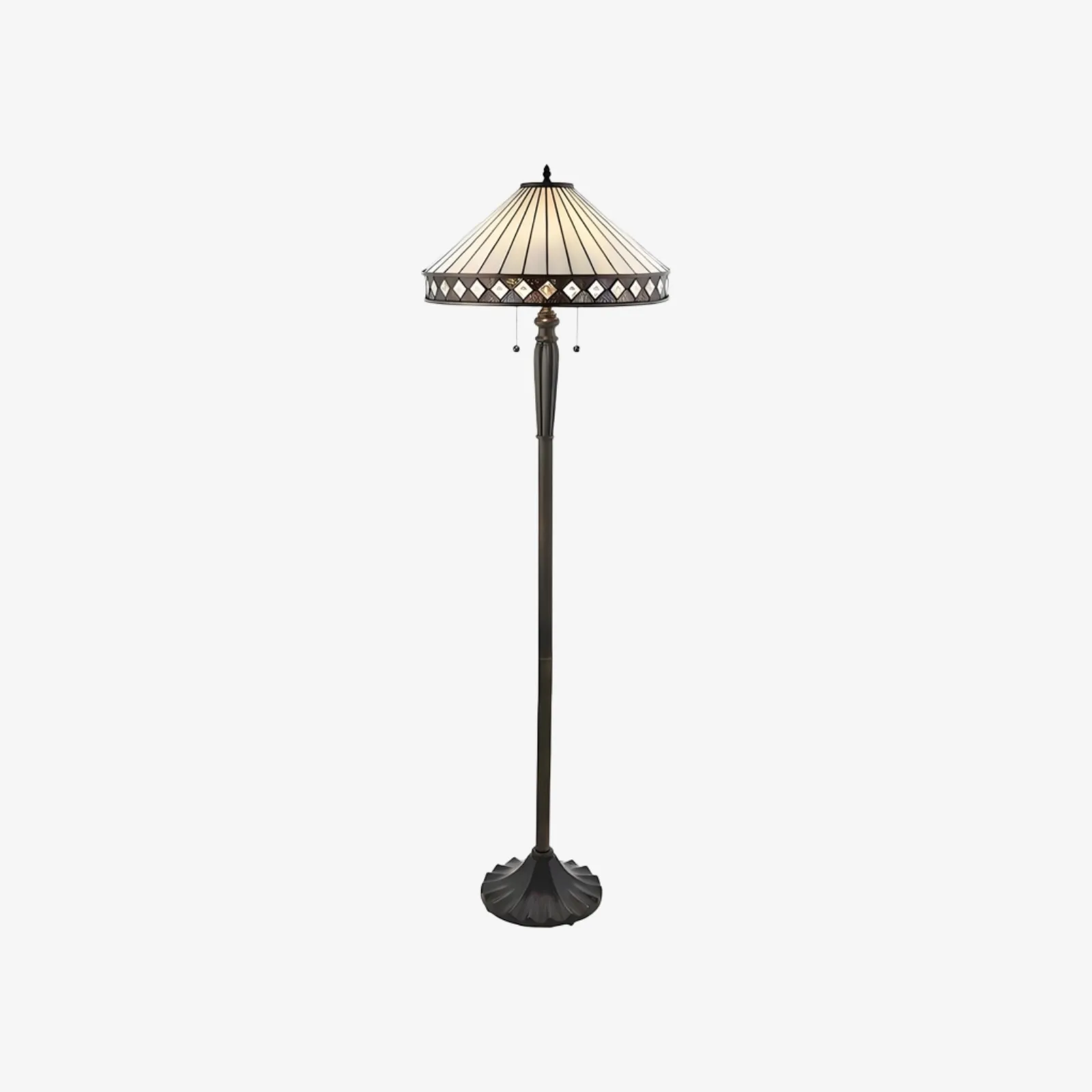 TF Fargo Geometric Glass Tiffany Lamp - Art Deco Table or Floor Light T643