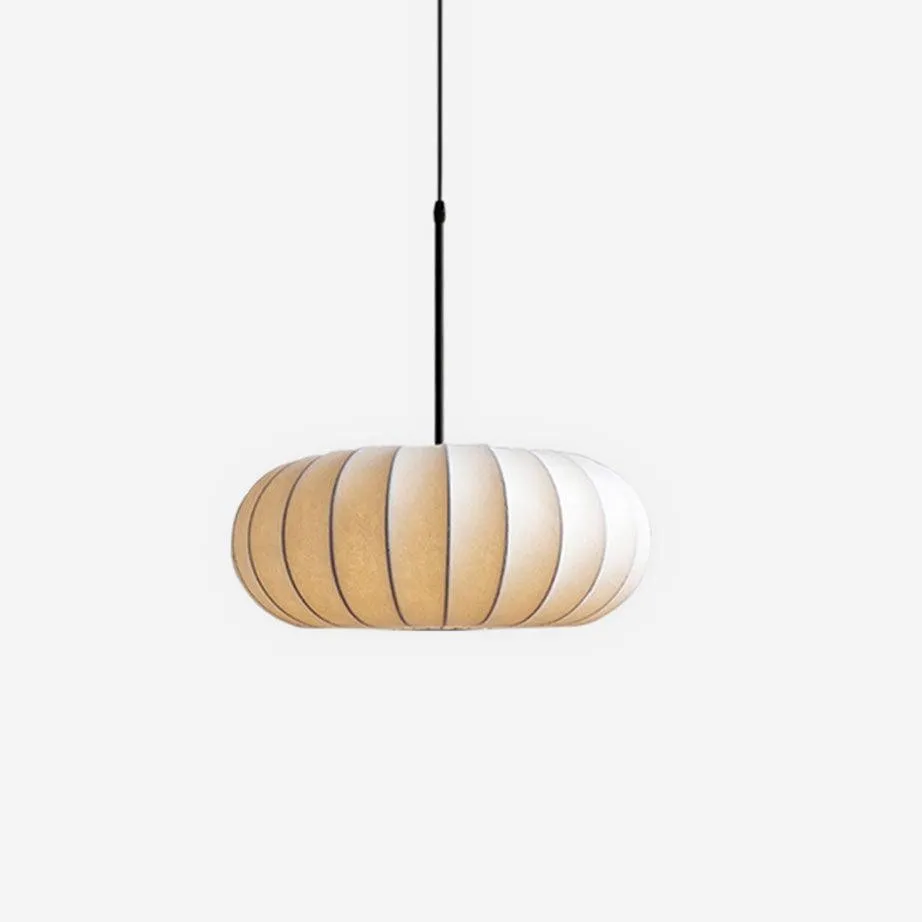 Simple Wabi-sabi White Lantern Fabric Pendant Lamp M06