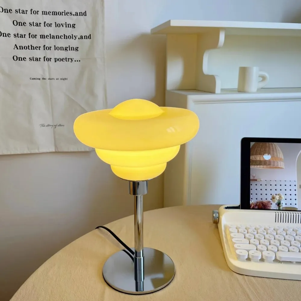 Modern Table Lamp Featuring Textured Glass Shade S247