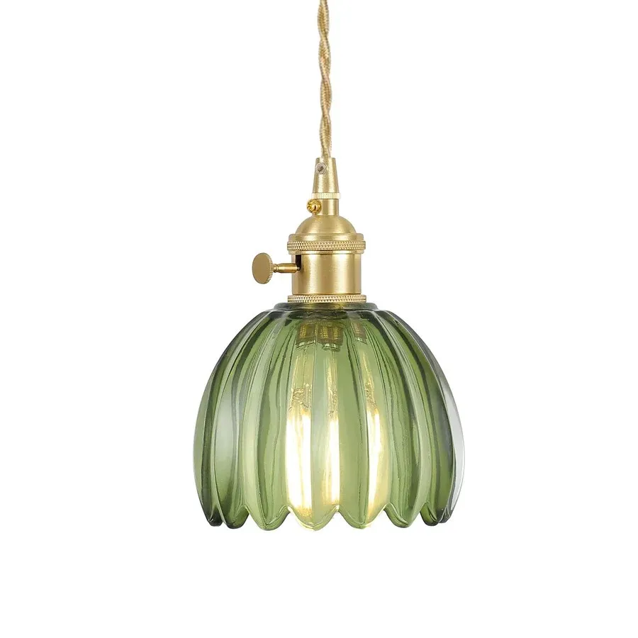 Japanese Retro Glass Flower Pendant Light S17